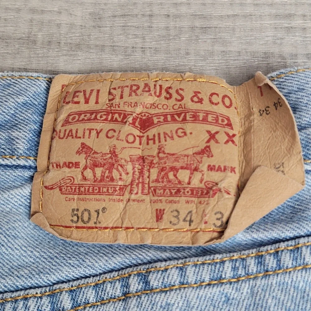👖Levi's 501XX Jeans Mens 34x34 (fits 32x34) Stonewash Fade Blue Button Fly 2008
